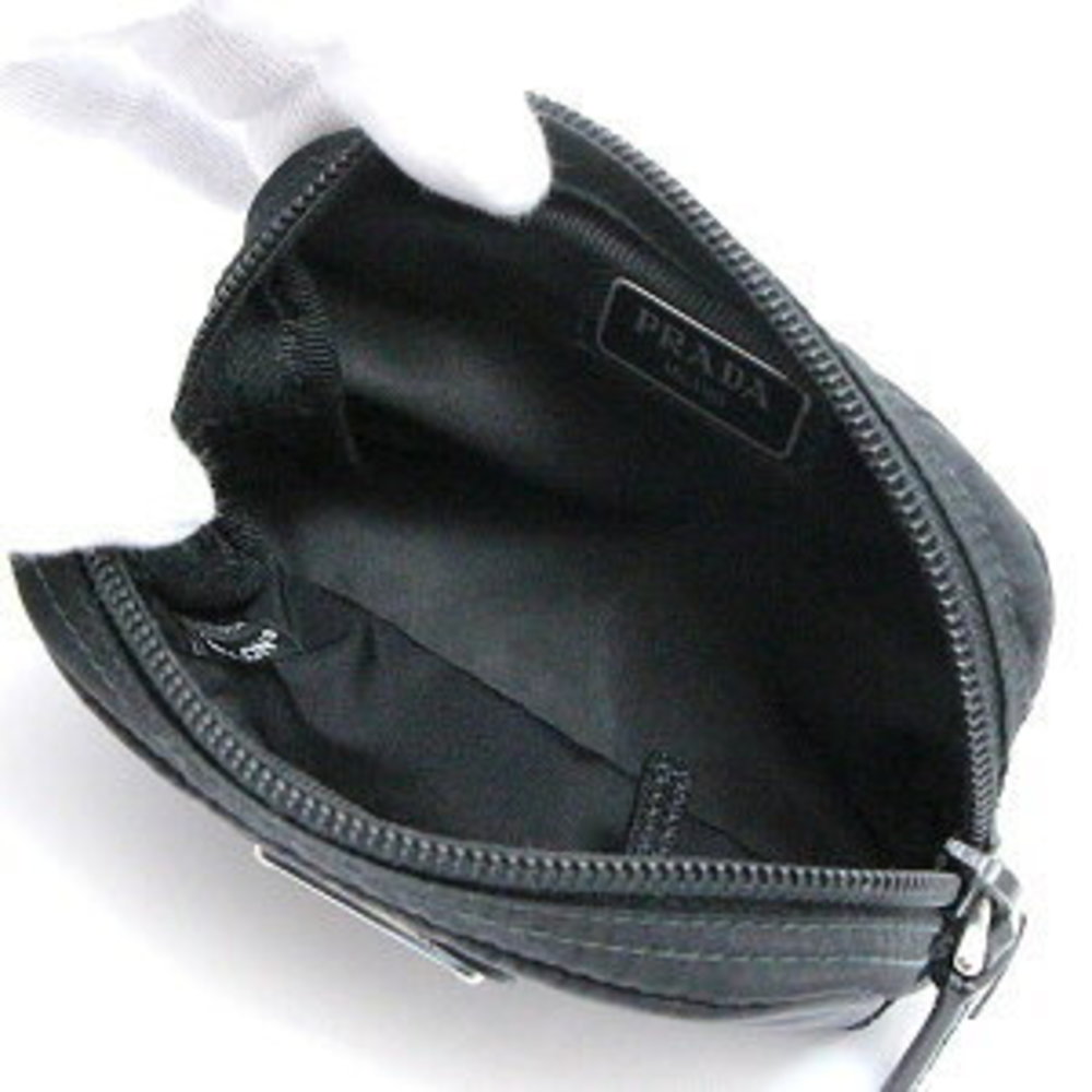 Prada Re Nylon Triangle Logo Mini Pouch Black Nyl… - image 3
